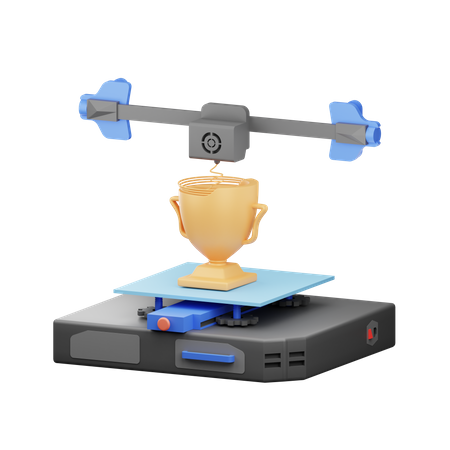 3 D Printer Printing 3D Illustration