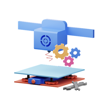 3 D Printer Setting  3D Illustration