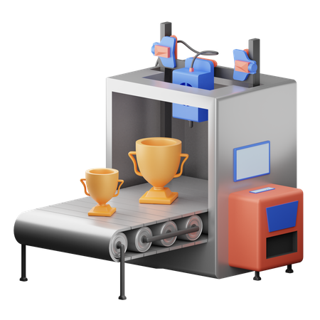 3 D Printing Factory  3D Illustration