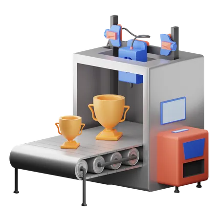 3 D Printing Factory  3D Illustration