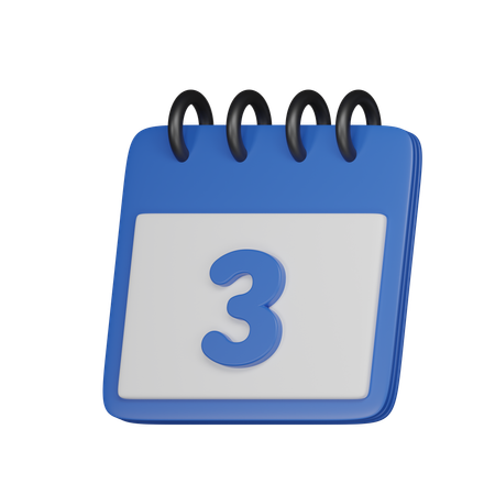 3 Date  3D Icon