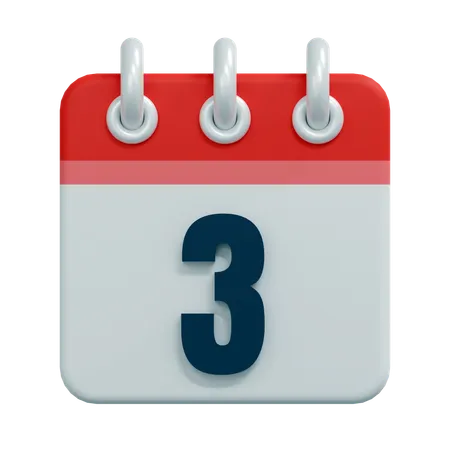 3 Date  3D Icon