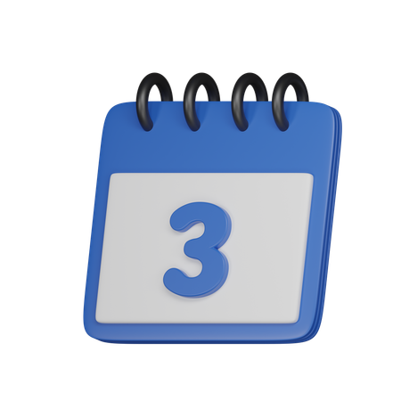 3 Date  3D Icon