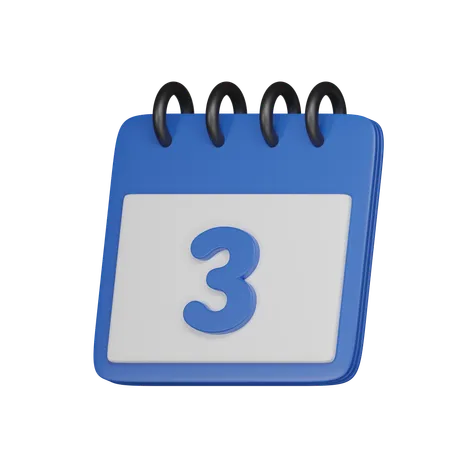 3 Date  3D Icon