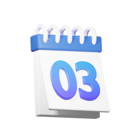 3 Date  3D Icon