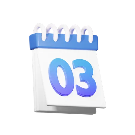 3 Date  3D Icon