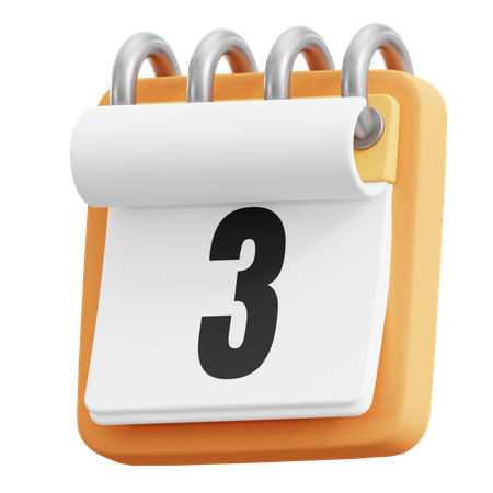 3 Date  3D Icon