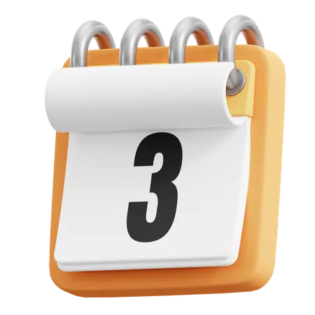 3 Date  3D Icon