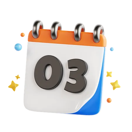 3 Date  3D Icon