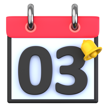 3 Date  3D Icon