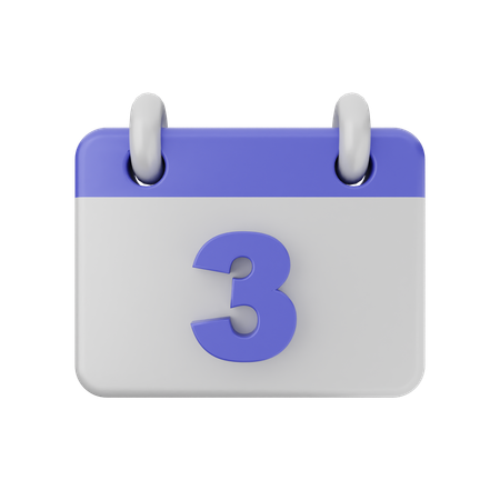 3 Date Calendar  3D Icon