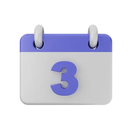 3 Date Calendar  3D Icon