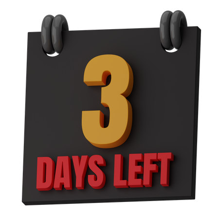 3 Days Left  3D Icon