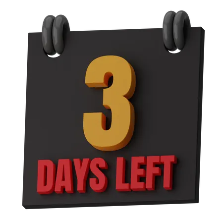 3 Days Left  3D Icon