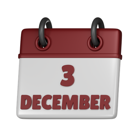 3 December  3D Icon