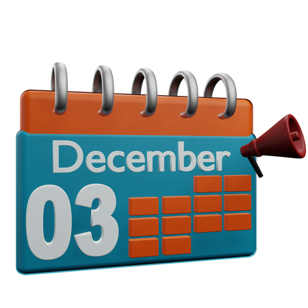 3 December  3D Icon