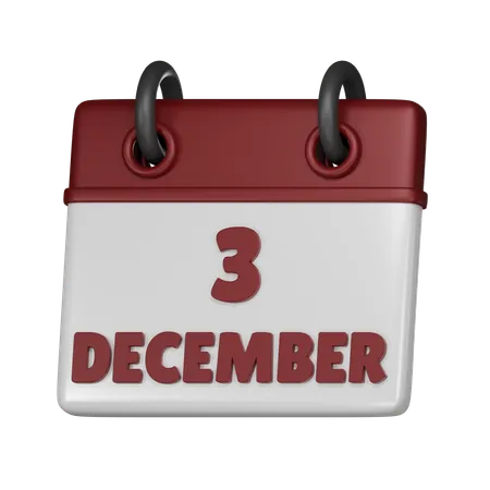 3 de diciembre  3D Icon