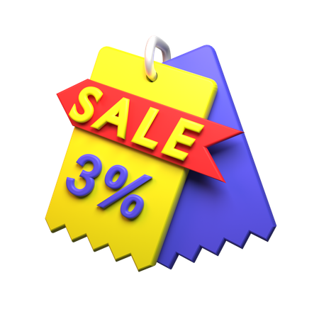 3% Discount  3D Icon