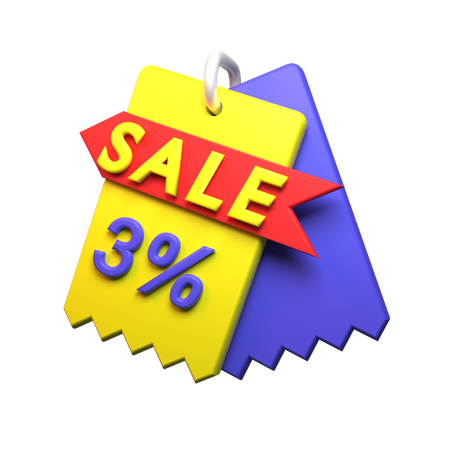 3% Discount  3D Icon