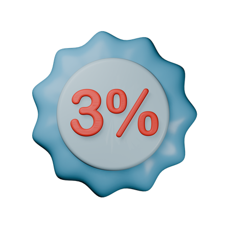 3% Discount Badge  3D Icon