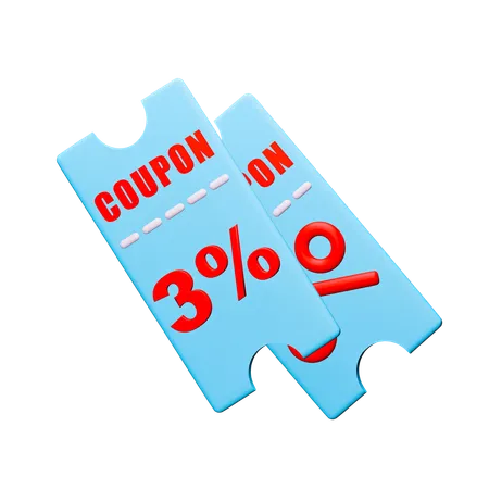 3% Discount Coupon  3D Icon