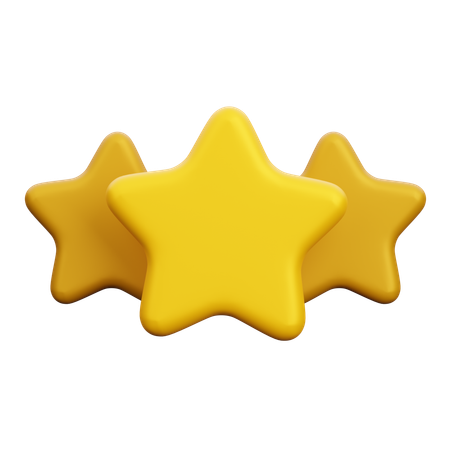 3 estrelas  3D Icon