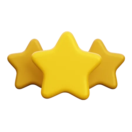 3 estrelas  3D Icon