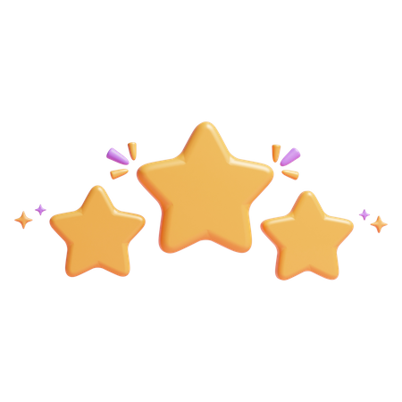3 estrelas  3D Icon