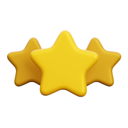 3 estrellas  3D Icon