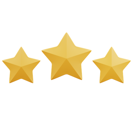 3 estrellas  3D Icon