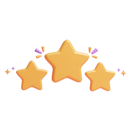 3 estrellas  3D Icon