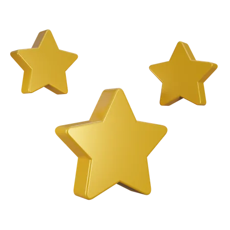 3 estrellas  3D Icon