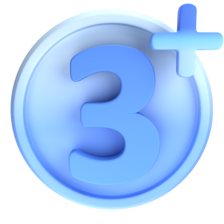 3 et plus  3D Icon
