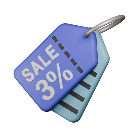 Etiqueta de venda de 3%  3D Icon