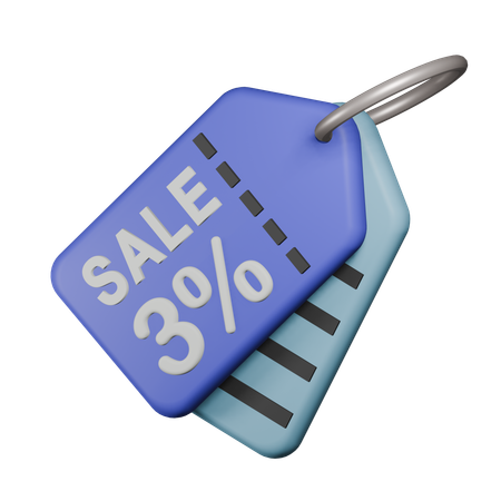 Étiquette de vente de 3 %  3D Icon