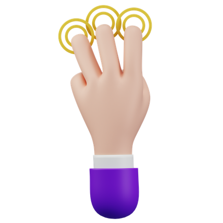 3 Fingers Tap Touch Hand Gesture  3D Icon