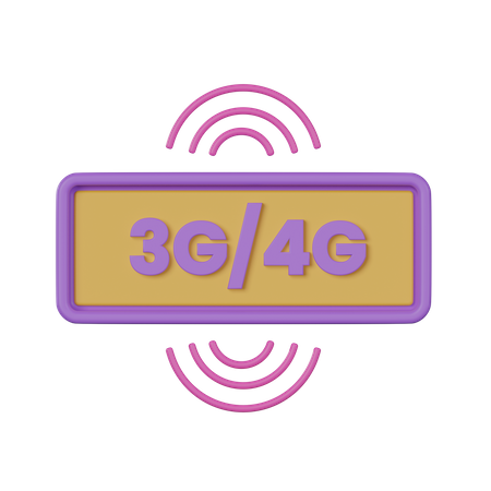3 G And 4 G Network  3D Icon