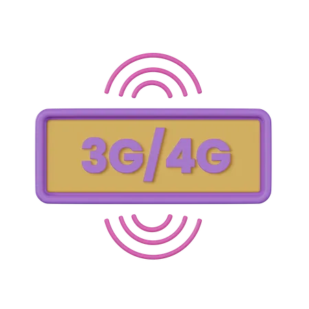 3 G And 4 G Network  3D Icon