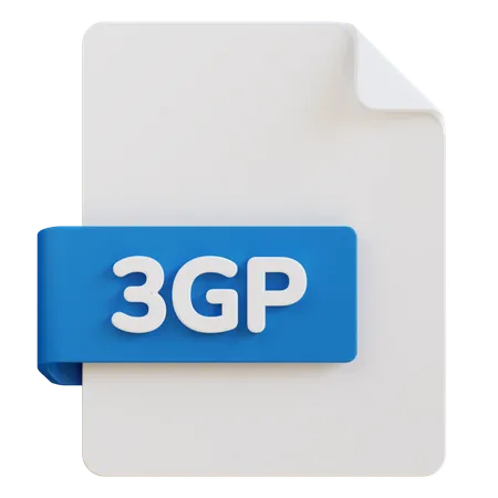 3 D Illustration Of 3 Gp File Extension 3D Icon