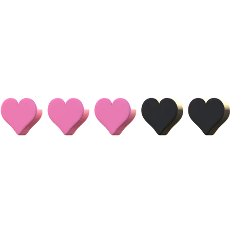 3 Heart Rating  3D Emoji