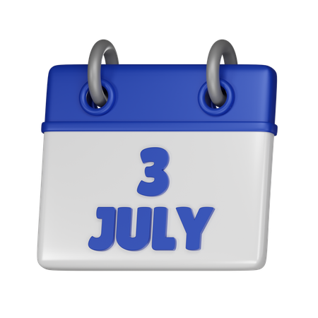 3 July  3D Icon