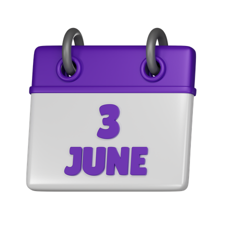 3 June  3D Icon