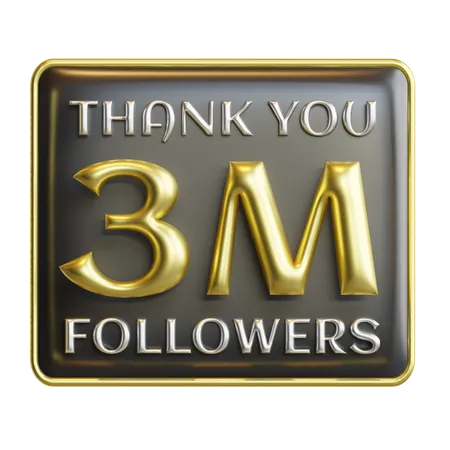 3 M Followers  3D Icon