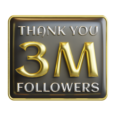 3 M Followers  3D Icon
