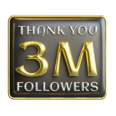 3 millones de seguidores  3D Icon