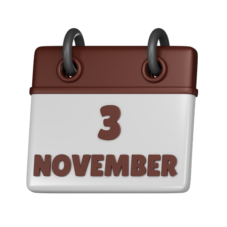 3 November  3D Icon