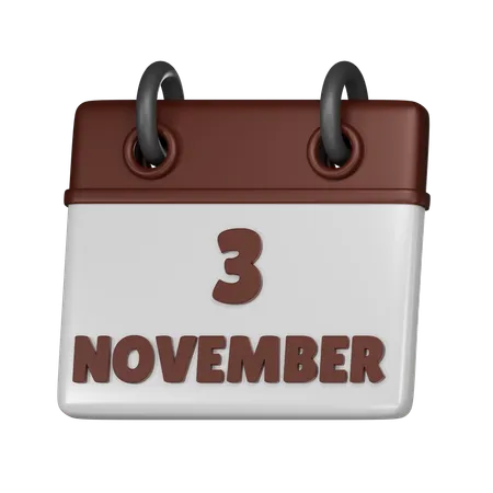 3 November  3D Icon