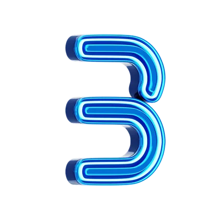 3 Number  3D Icon