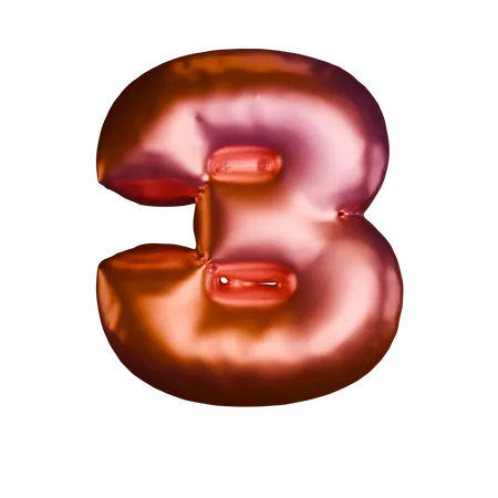 3 Number  3D Icon