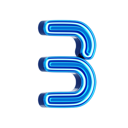 3 Number  3D Icon